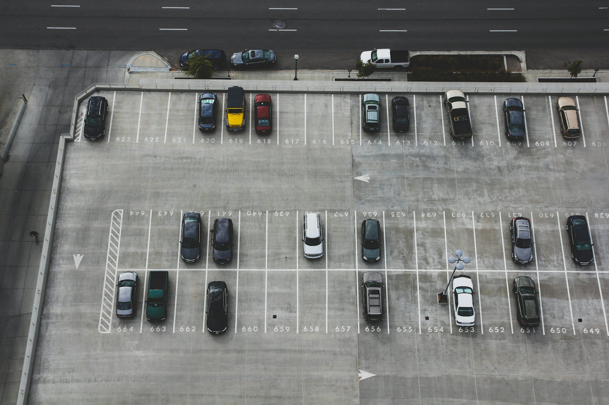 Commercial car park from above
