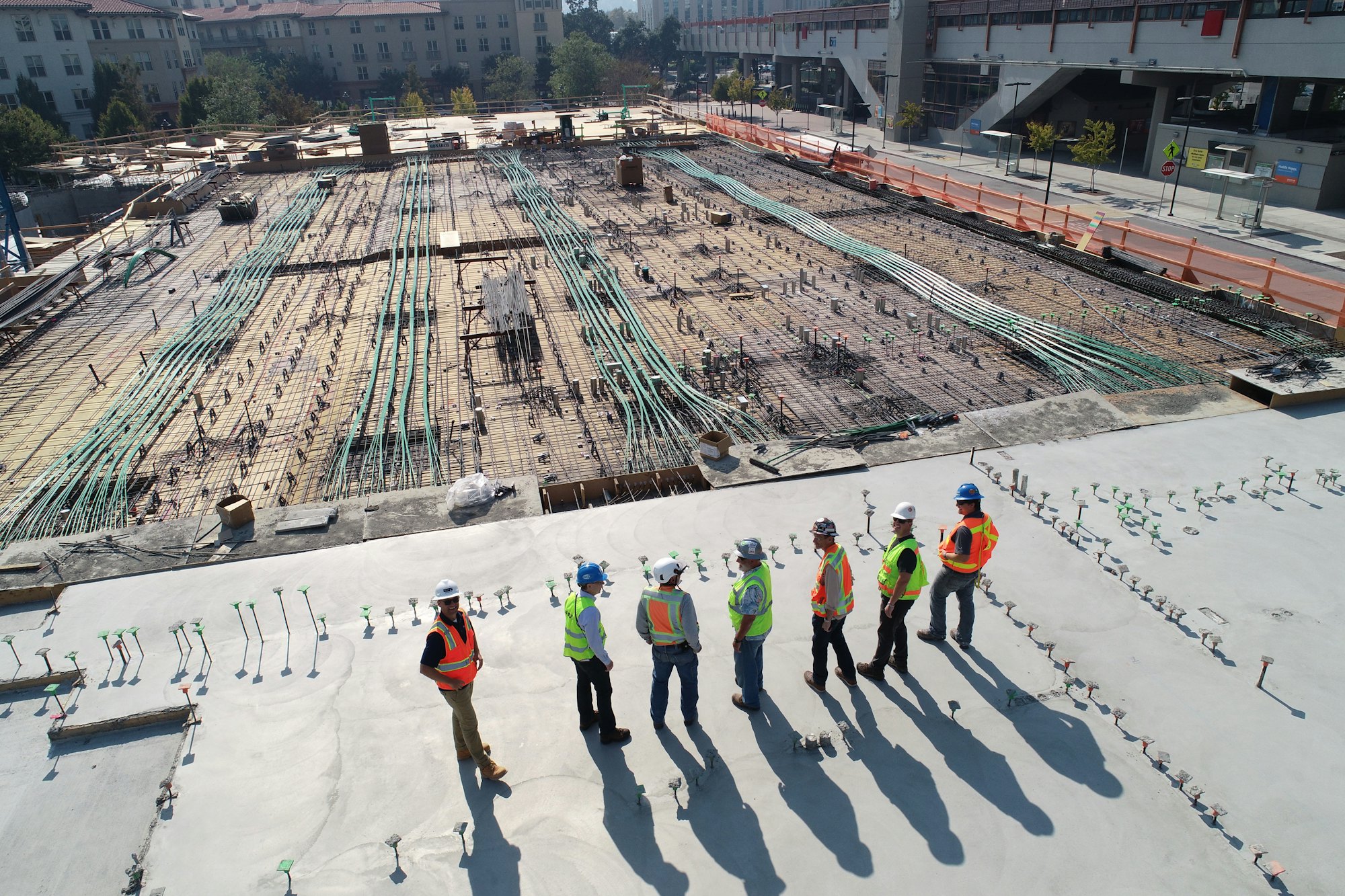 Work crew on a commercial site